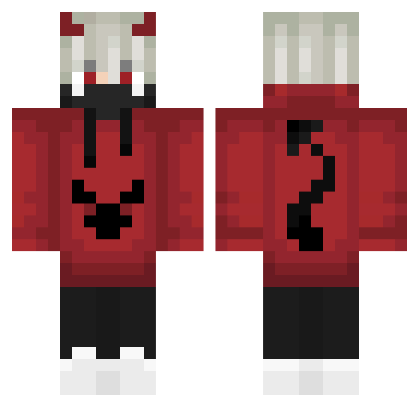 Mintclamin Minecraft skin, front and back view