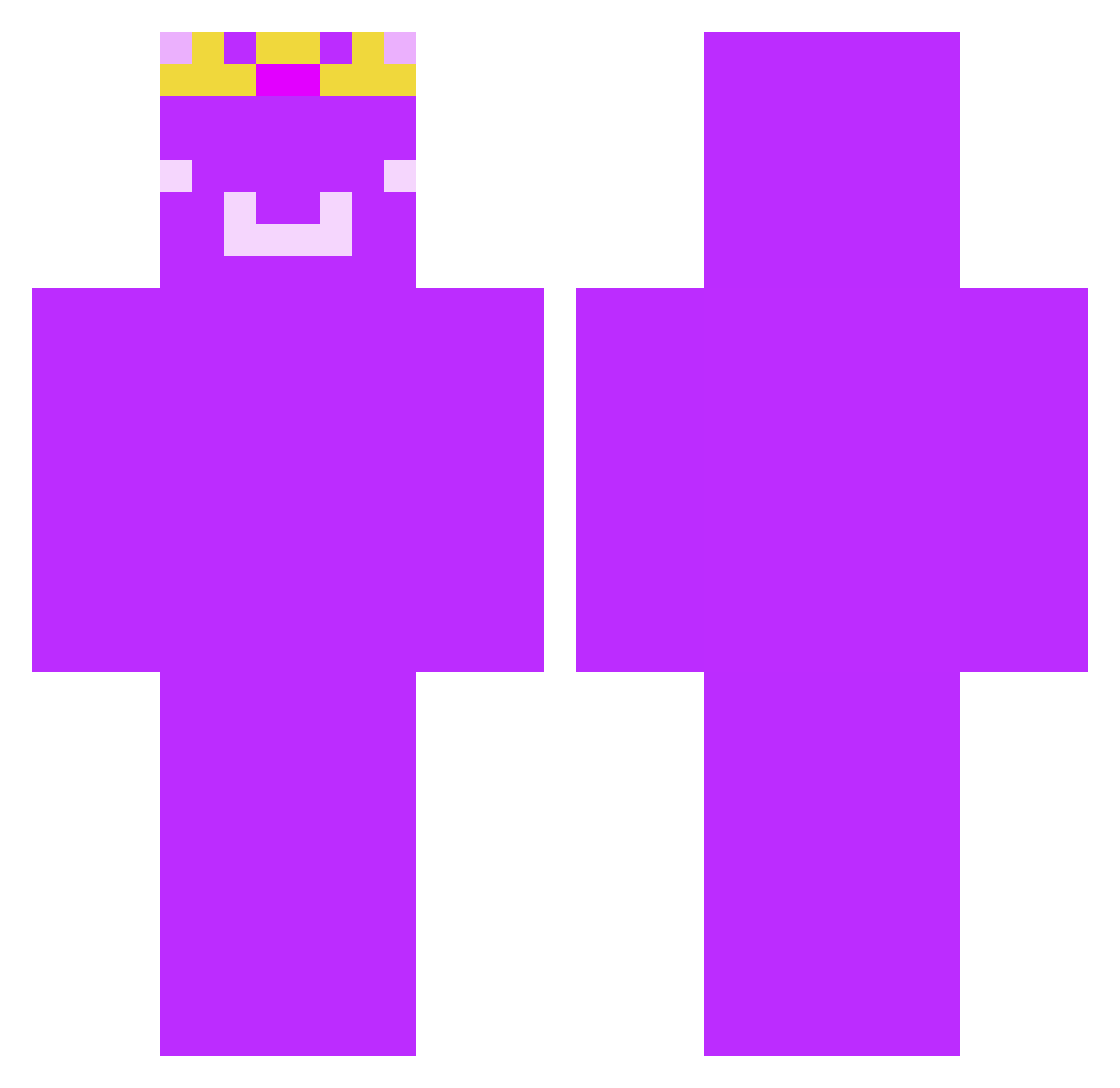xN3xo Minecraft skin, front and back view