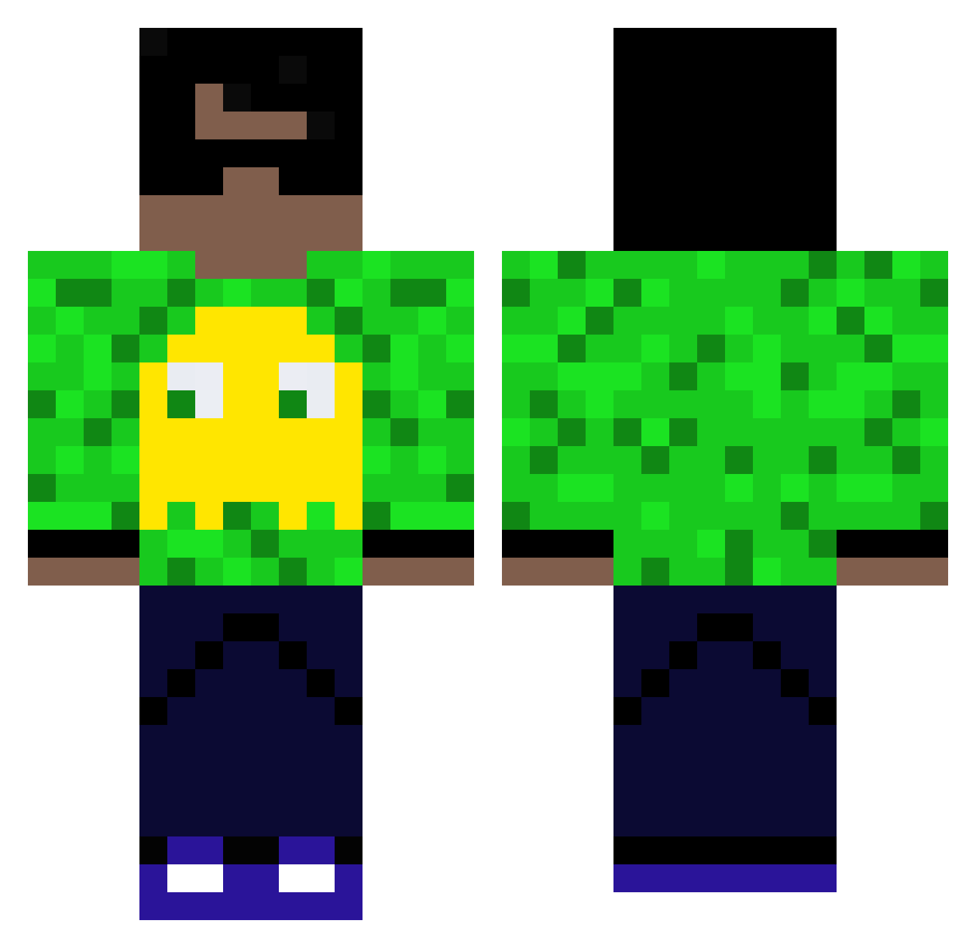 TonnOz Minecraft skin, front and back view