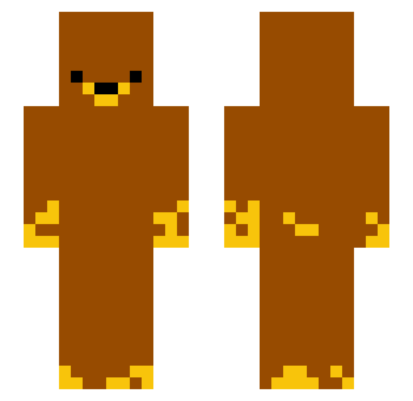kycb Minecraft skin, front and back view