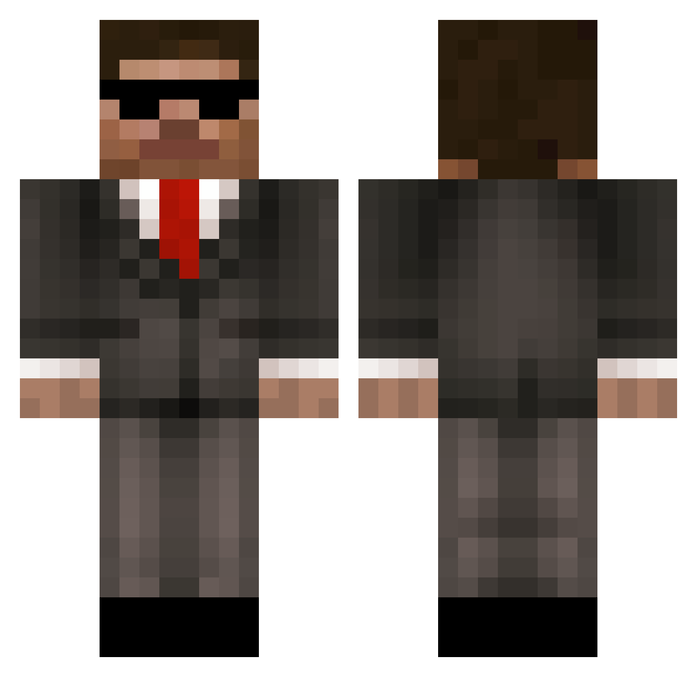 ItzAtes Minecraft skin, front and back view