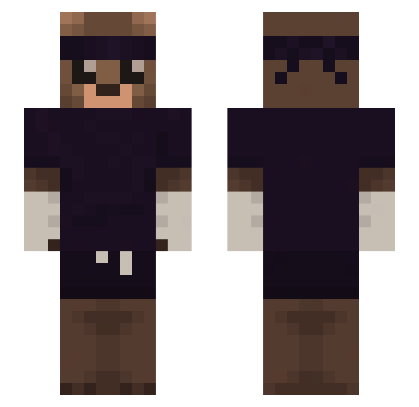 DamianGrr Minecraft skin, front and back view