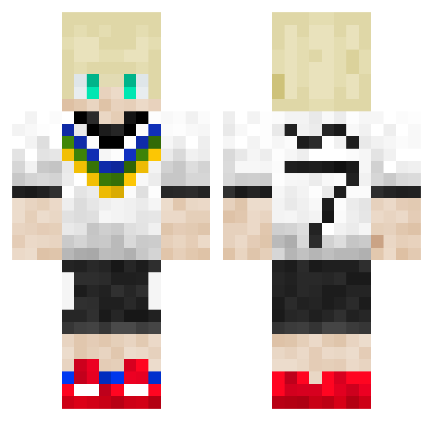 tomisotelo Minecraft skin, front and back view