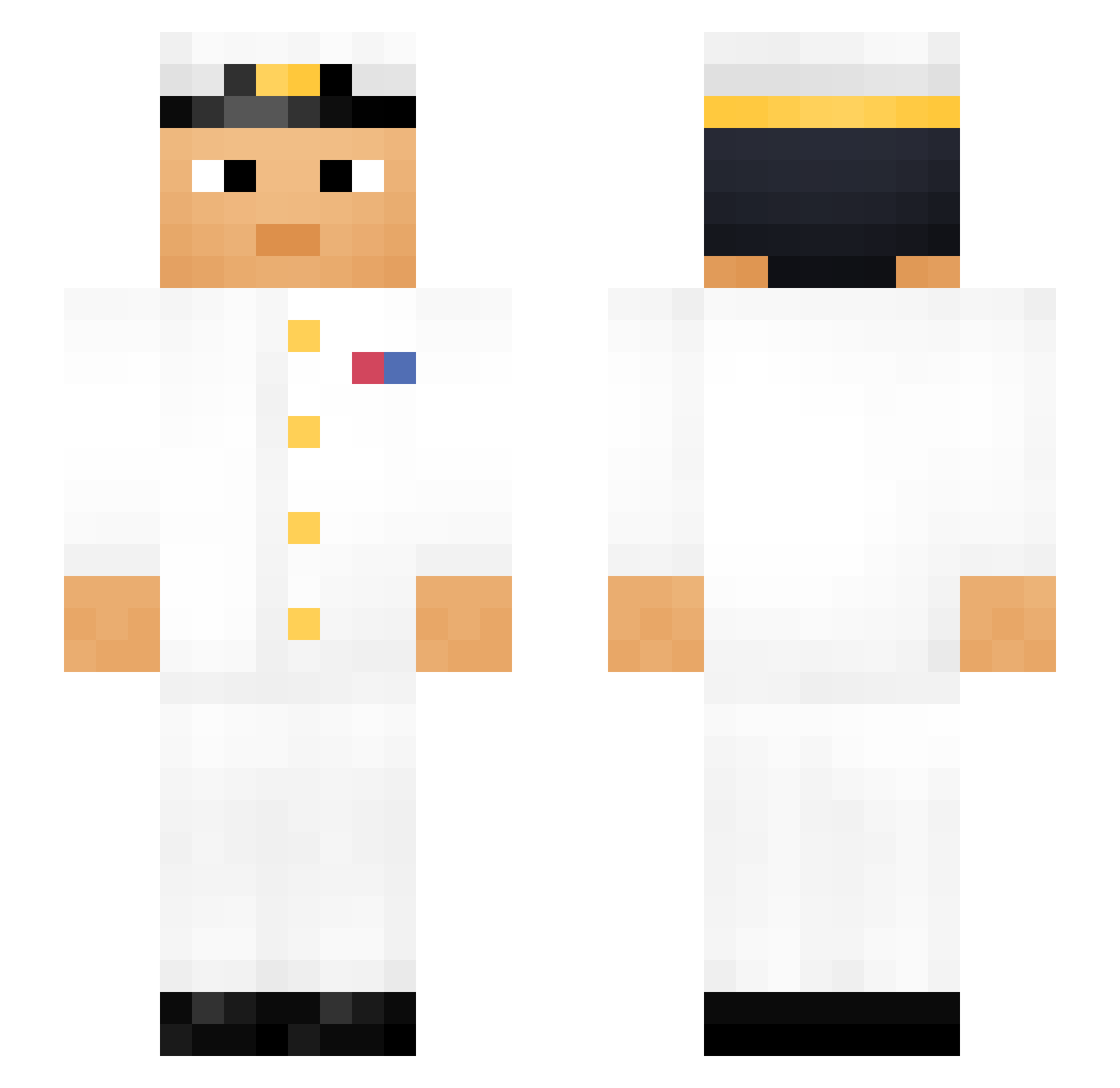Vacheronyx Minecraft skin, front and back view