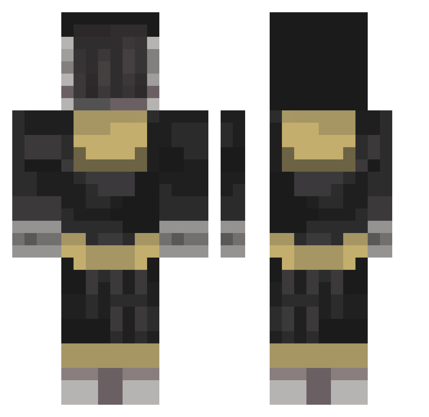 poopfartshid Minecraft skin, front and back view