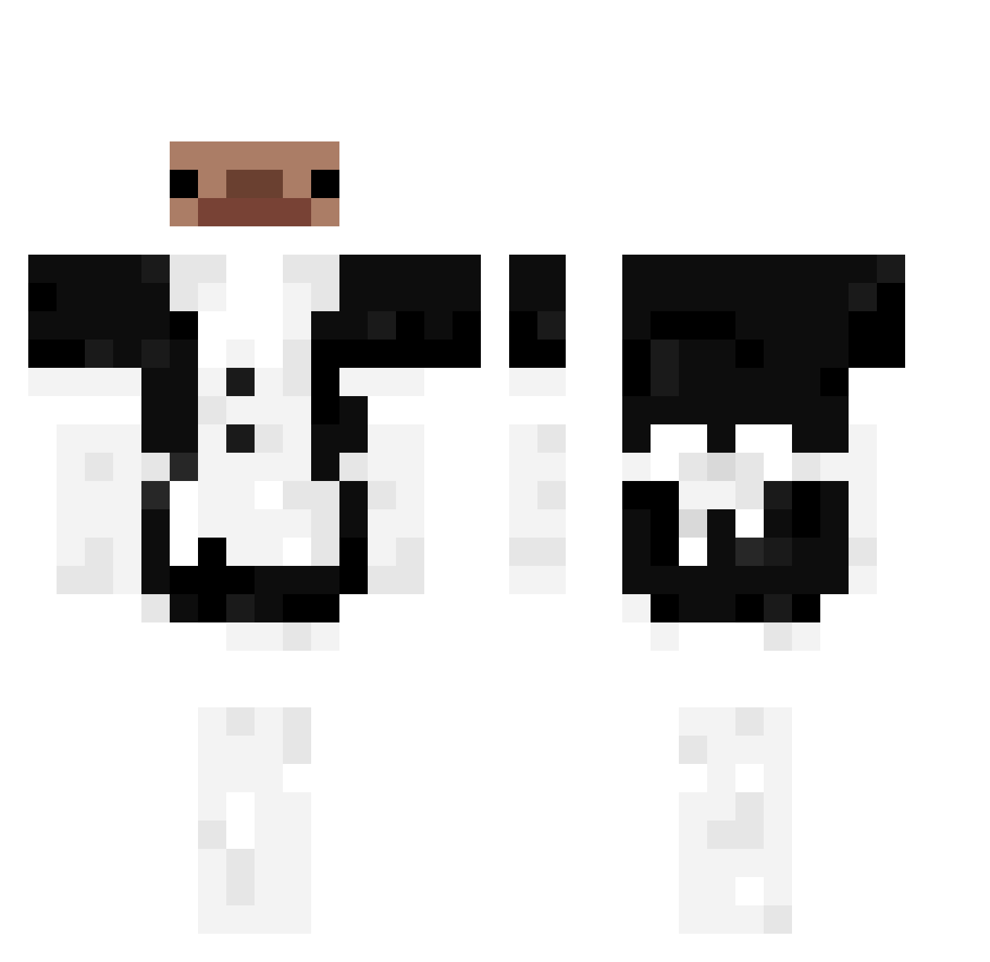 JadeHackz Minecraft skin, front and back view
