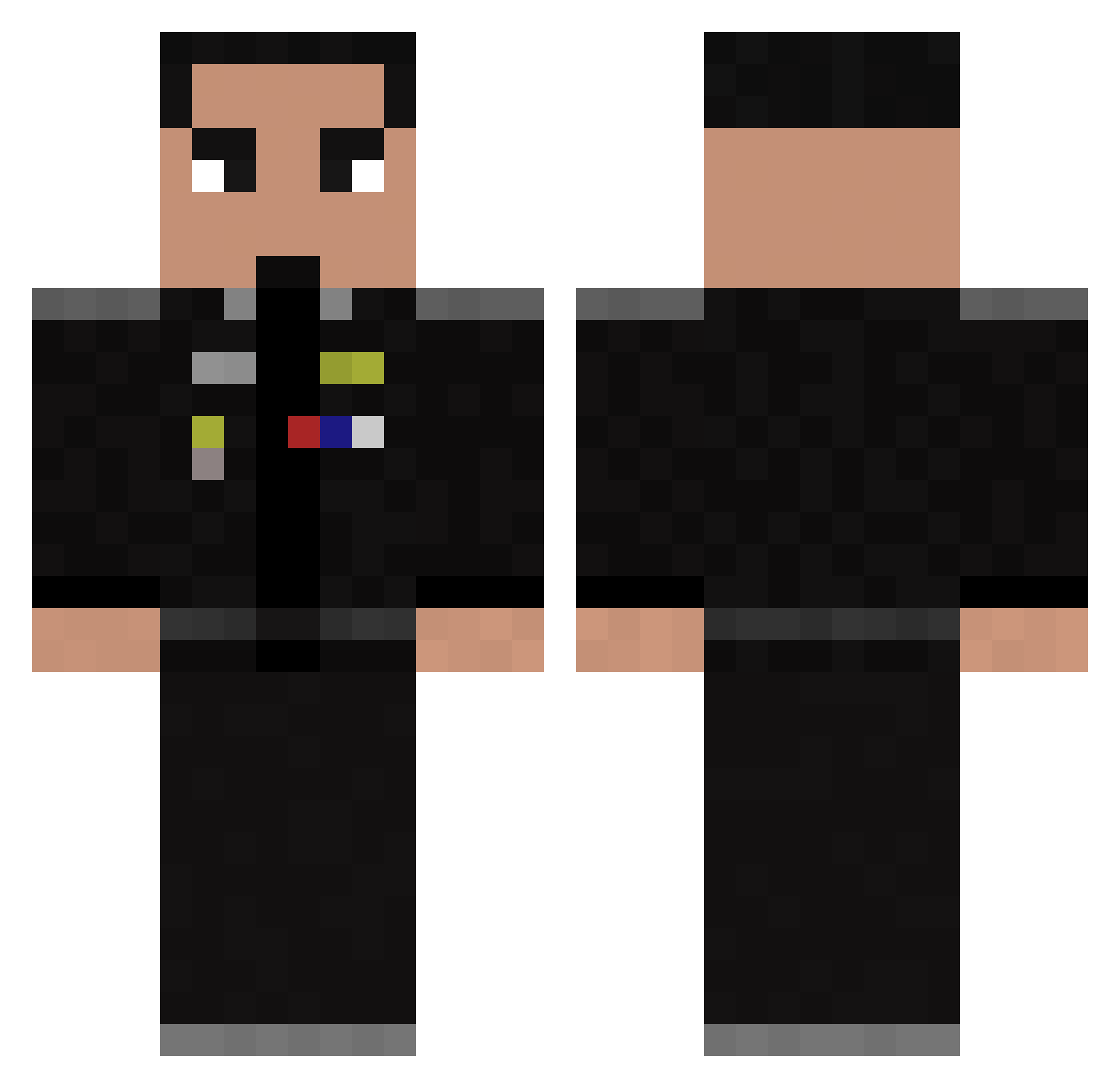 SEAAUE Minecraft skin, front and back view