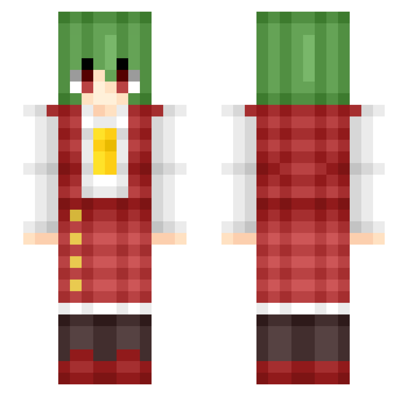 YuukaSuwako Minecraft skin, front and back view