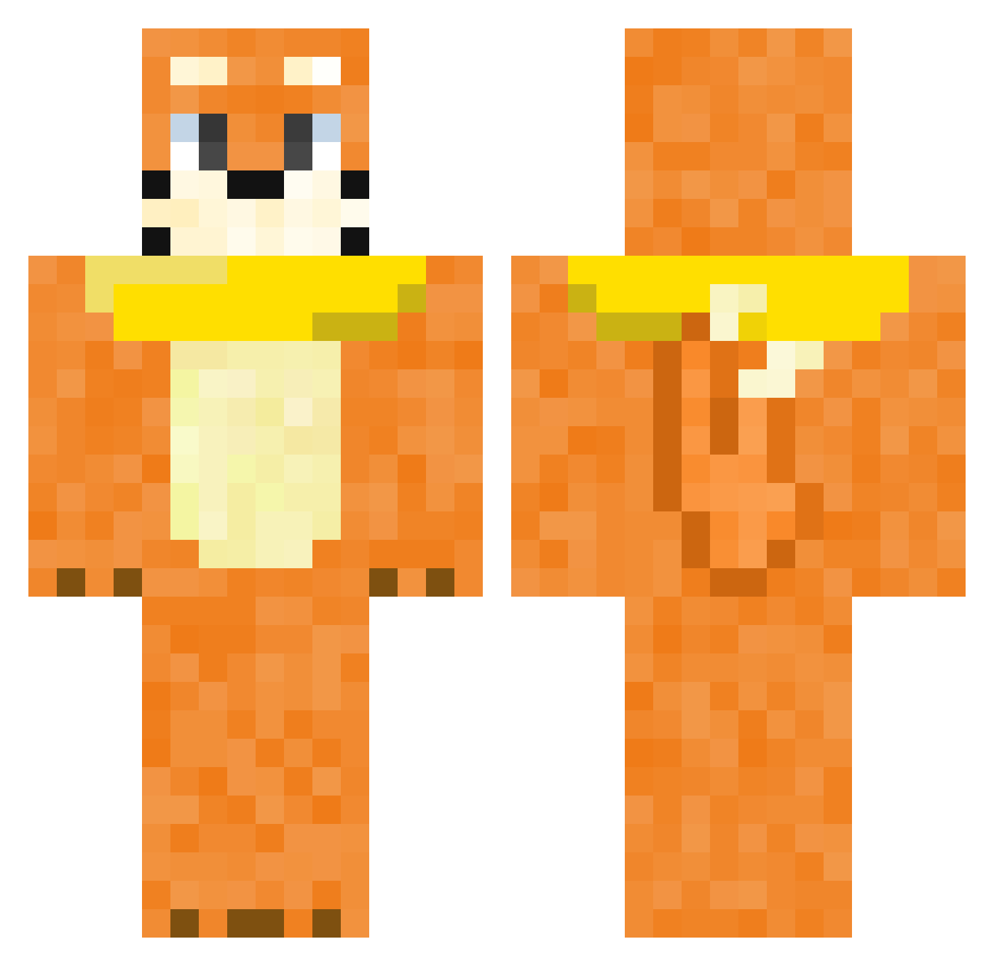TransDragon Minecraft skin, front and back view