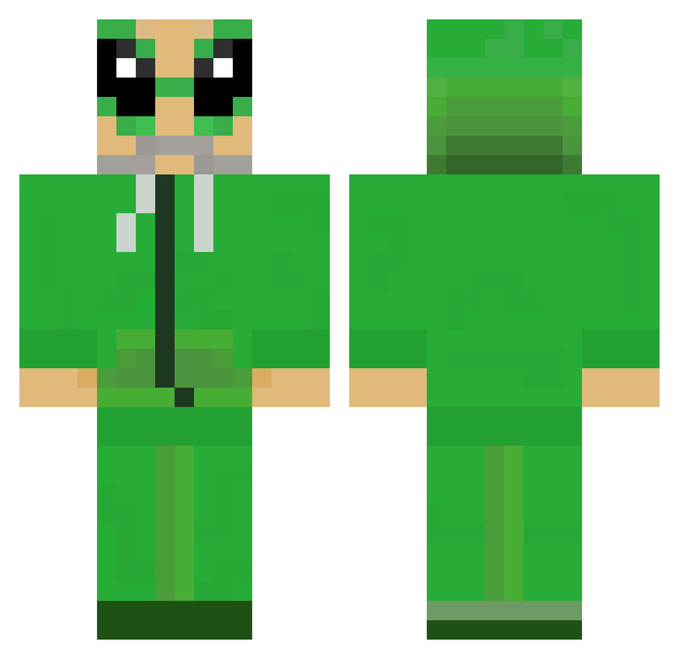 kobelston Minecraft skin, front and back view