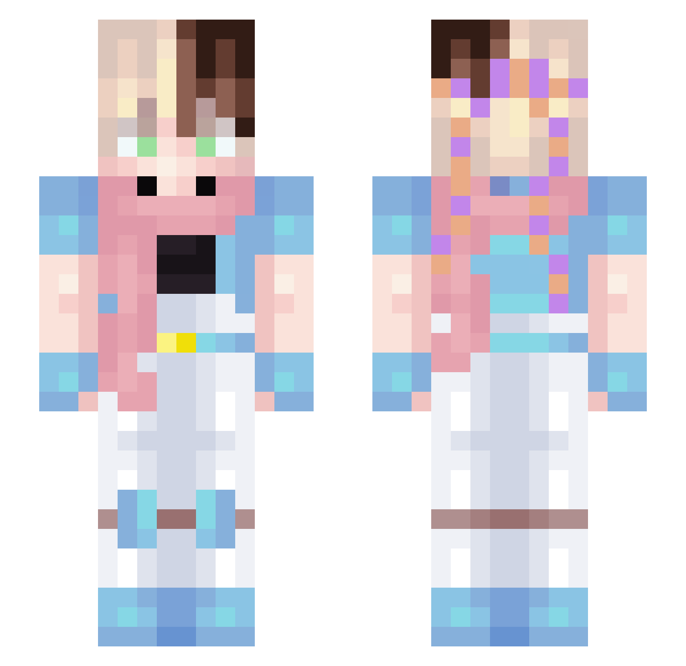 FemboyHenry Minecraft skin, front and back view