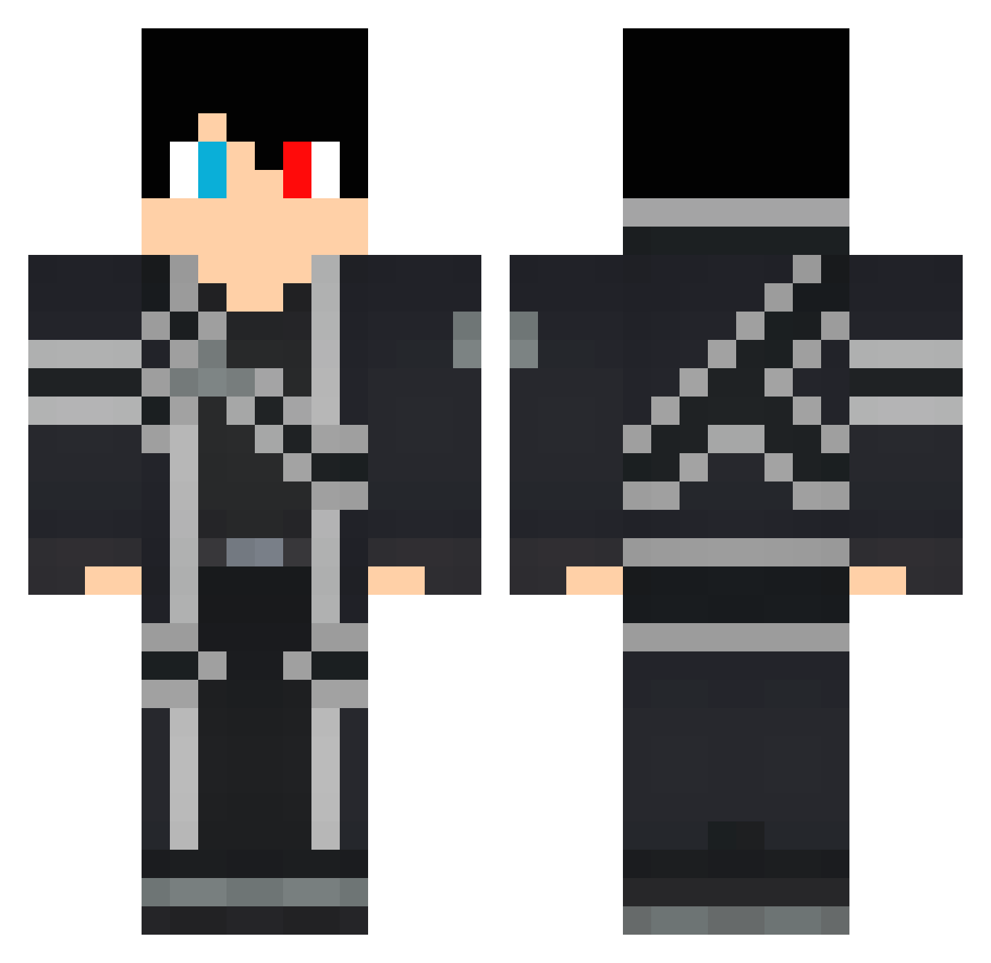 Abhi345 Minecraft skin, front and back view