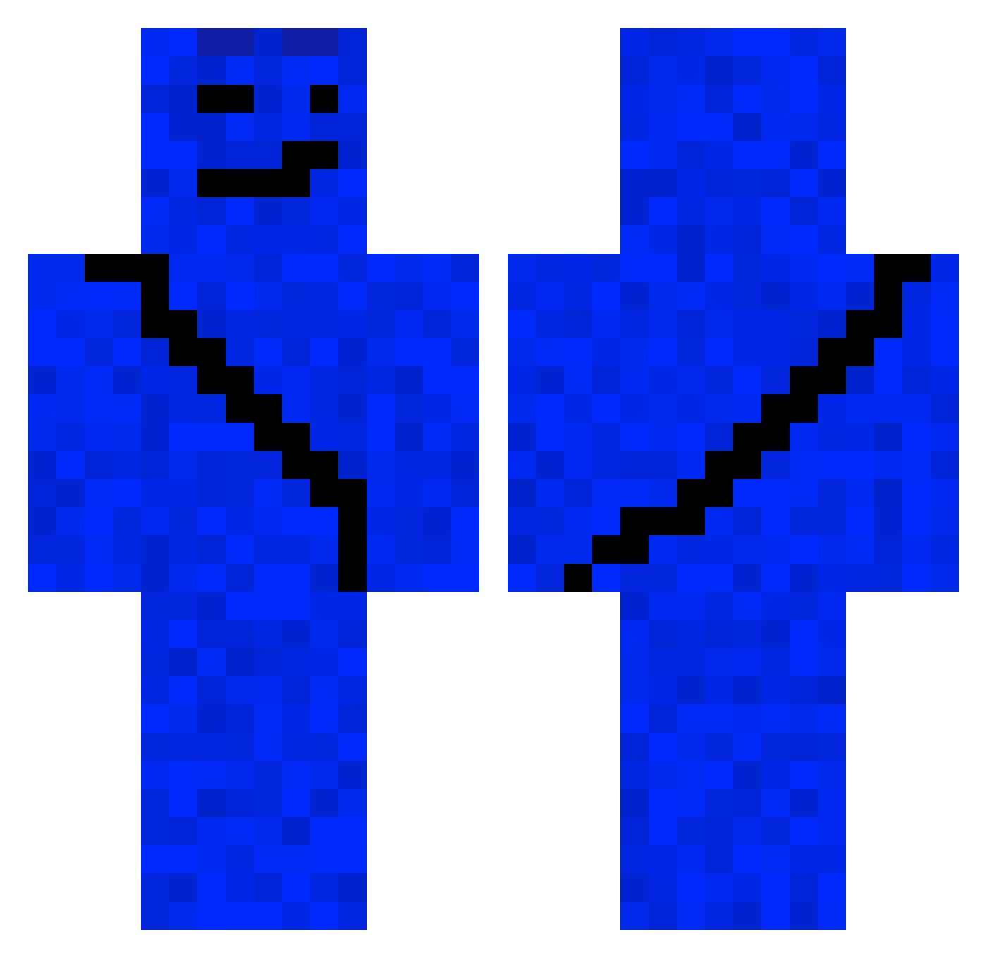 SSkyrkx Minecraft skin, front and back view