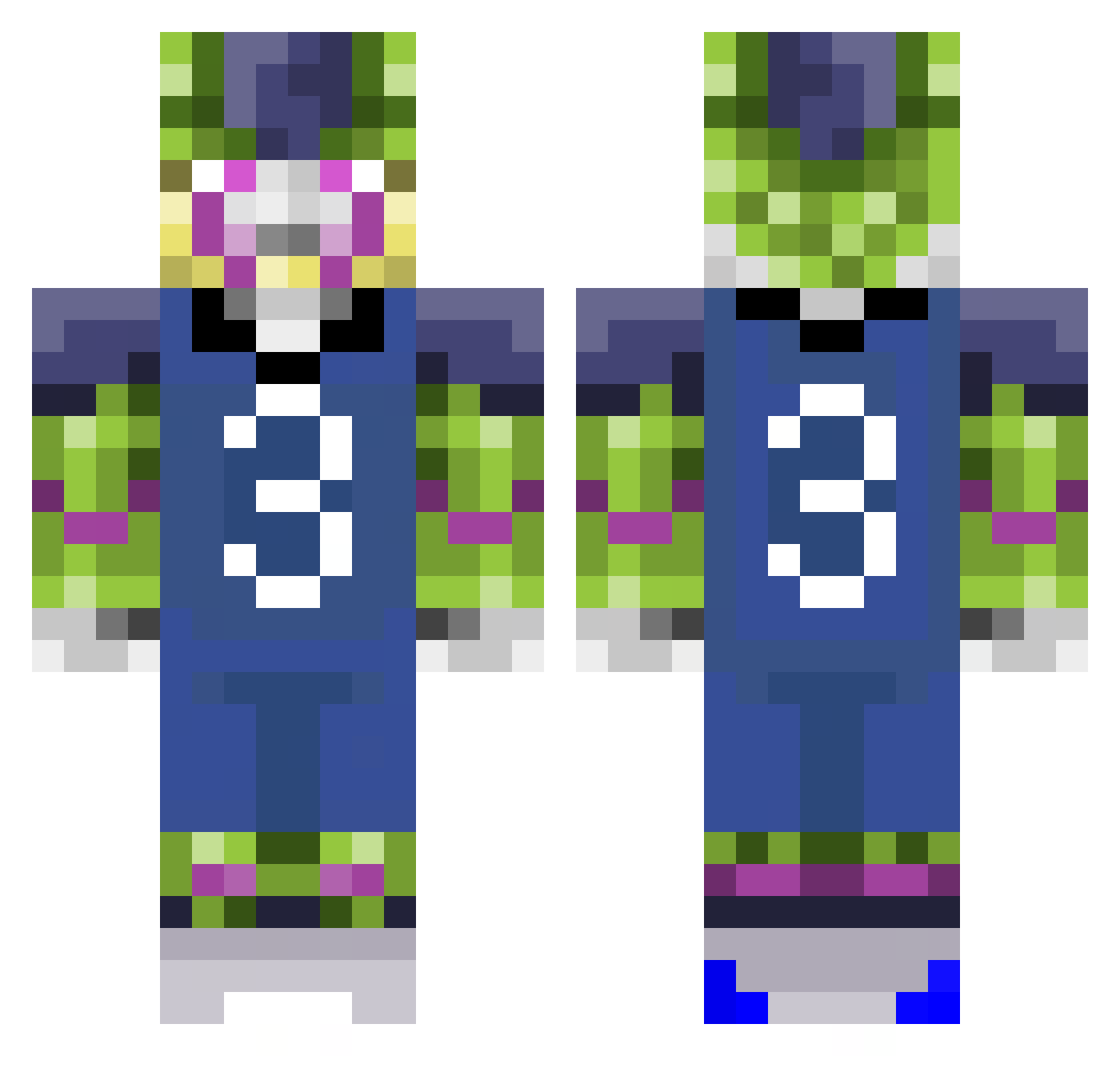 Piccettino3019 Minecraft skin, front and back view