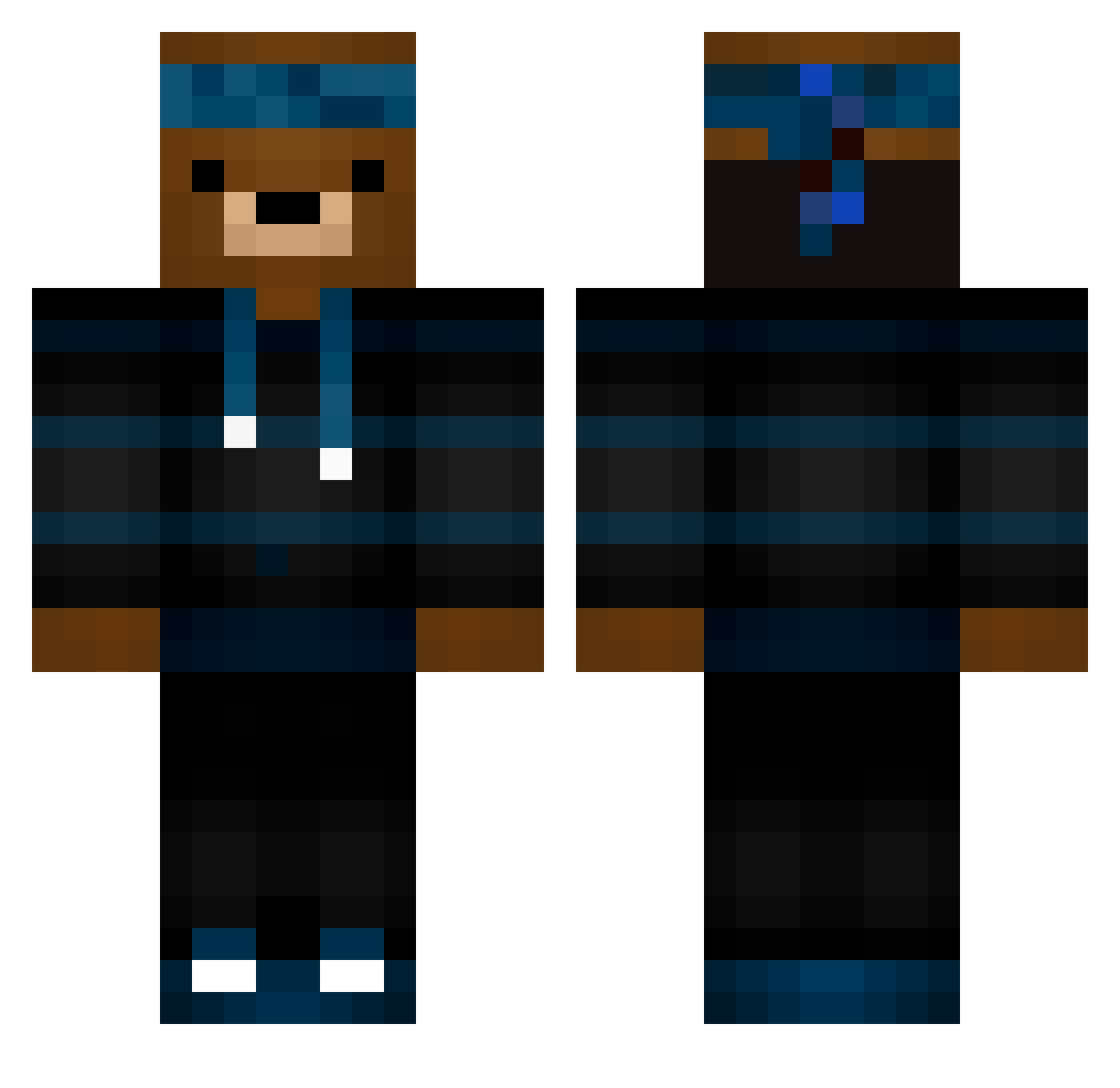 Waterhead Minecraft skin, front and back view