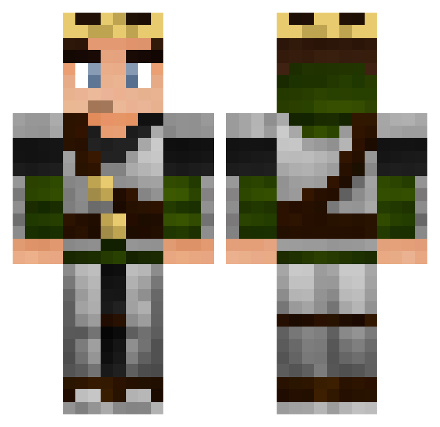 VerbrxnntFan Minecraft skin, front and back view