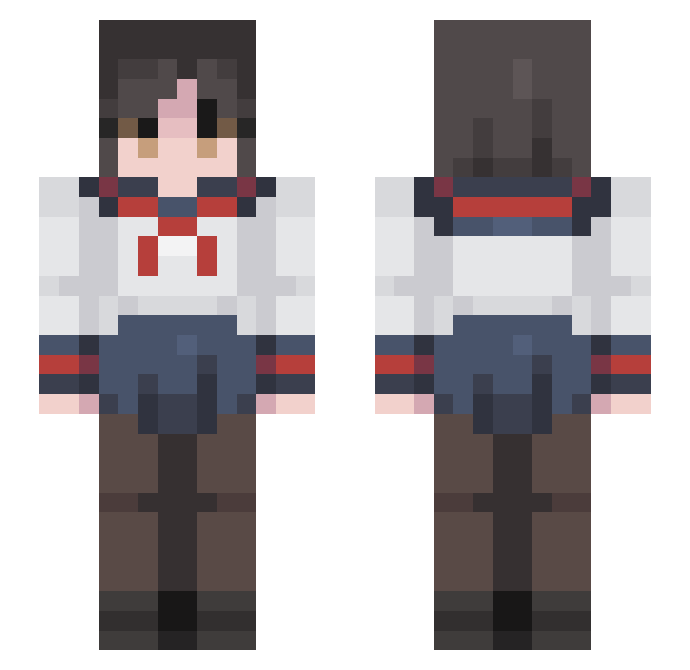 ThicckSteve Minecraft skin, front and back view