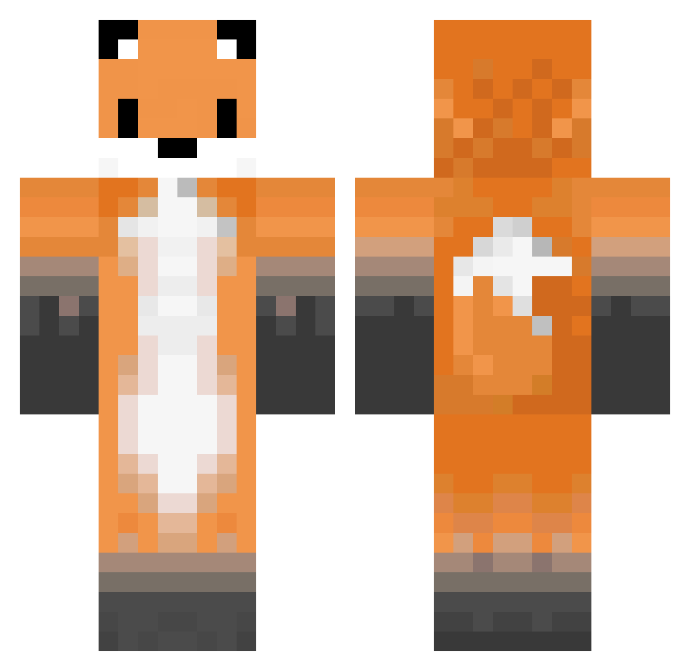Poolside Minecraft skin, front and back view