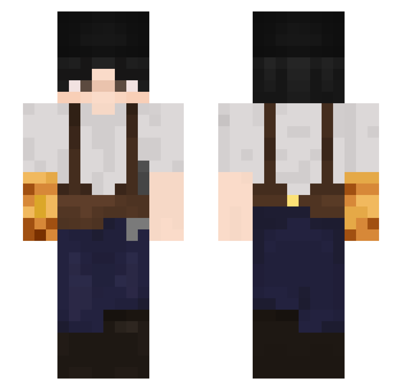 LittleVet Minecraft skin, front and back view