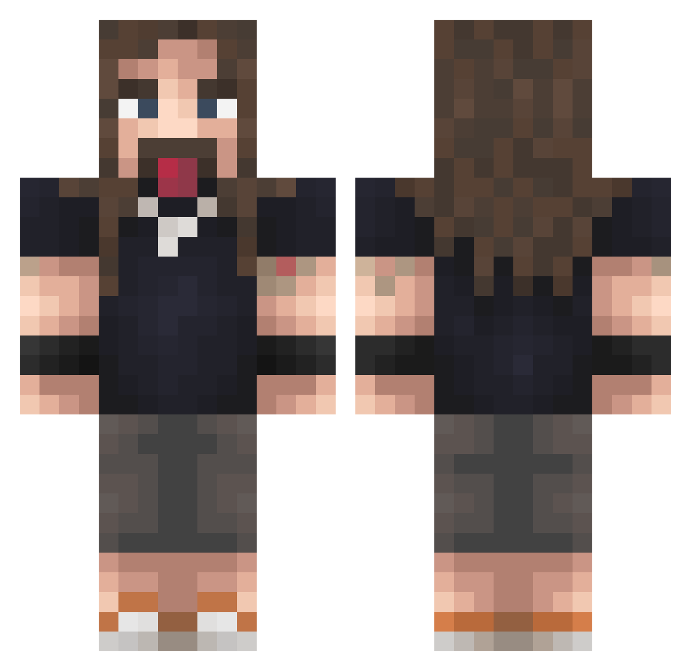 Dpndnt Minecraft skin, front and back view