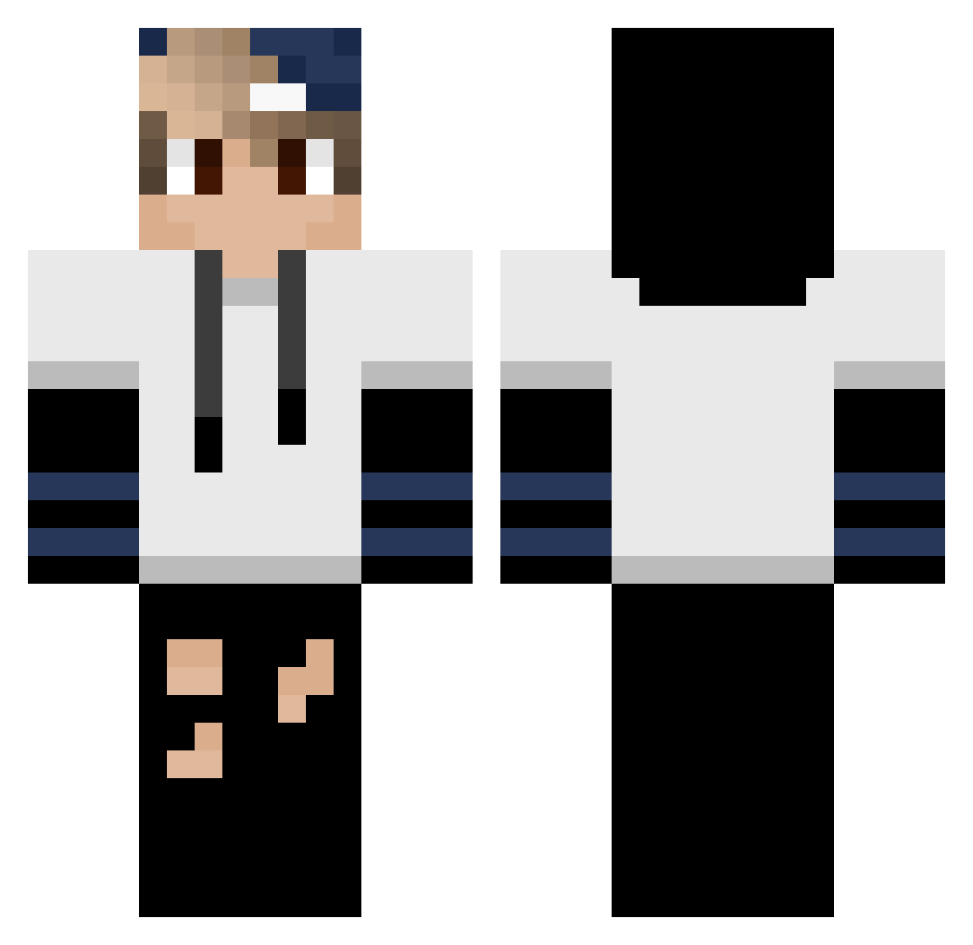 TxLrM Minecraft skin, front and back view