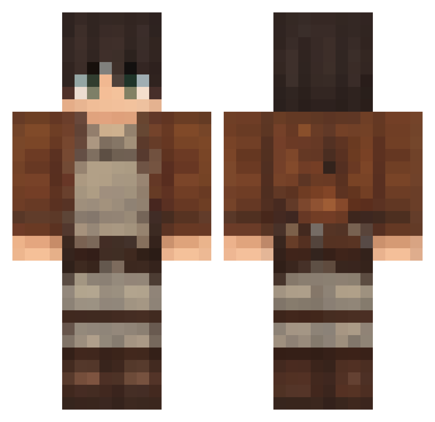 VersaceDXD Minecraft skin, front and back view