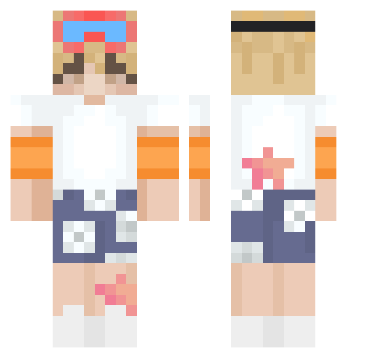 ISimpForHannah Minecraft skin, front and back view