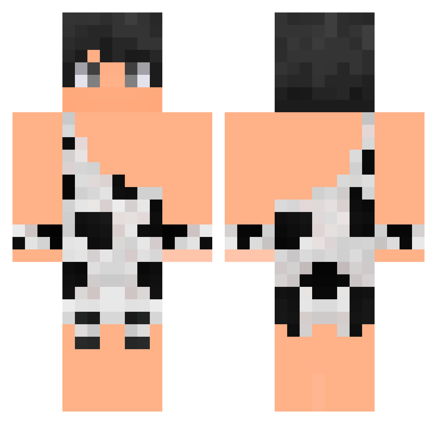 mcayy Minecraft skin, front and back view
