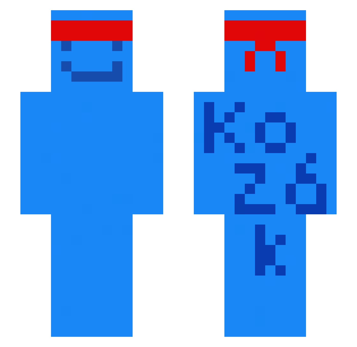 JumpyWizard321 Minecraft skin, front and back view