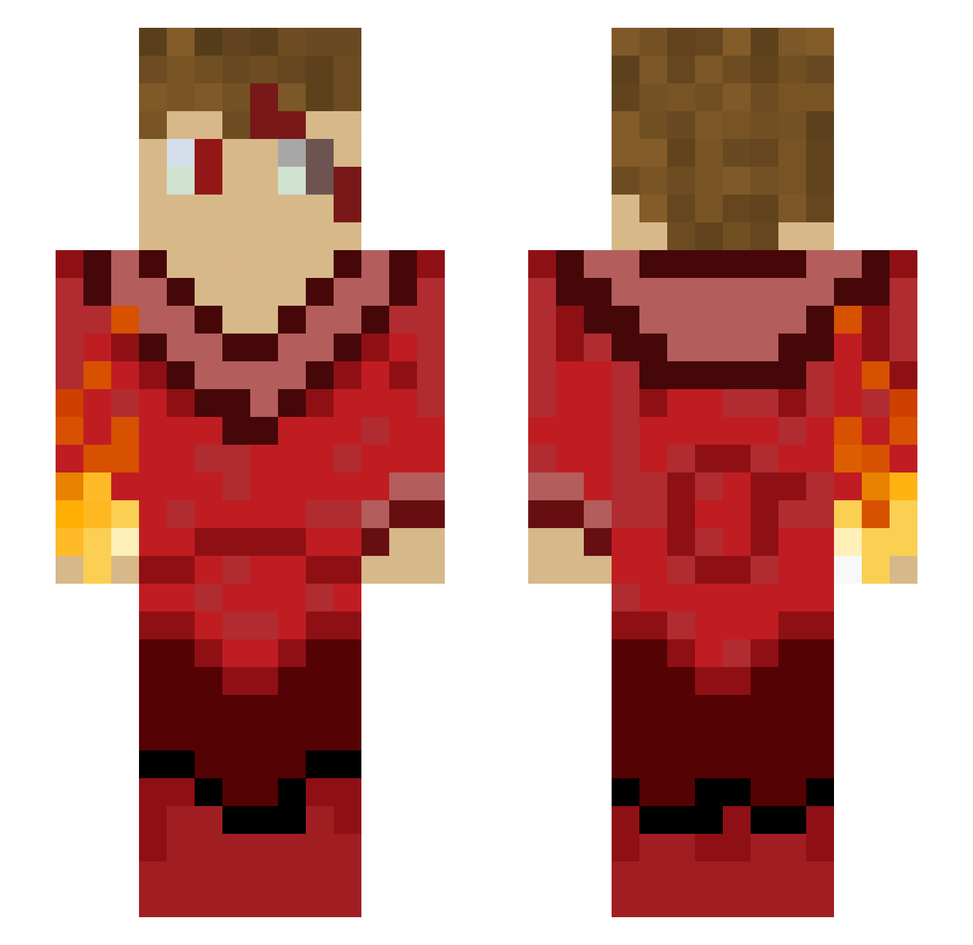 Pulud Minecraft skin, front and back view