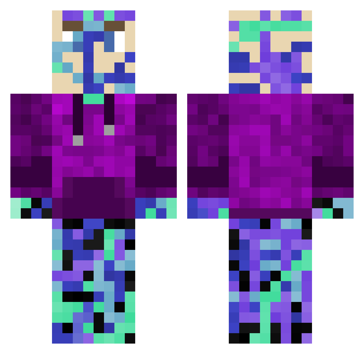 ItsKashOnYT Minecraft skin, front and back view