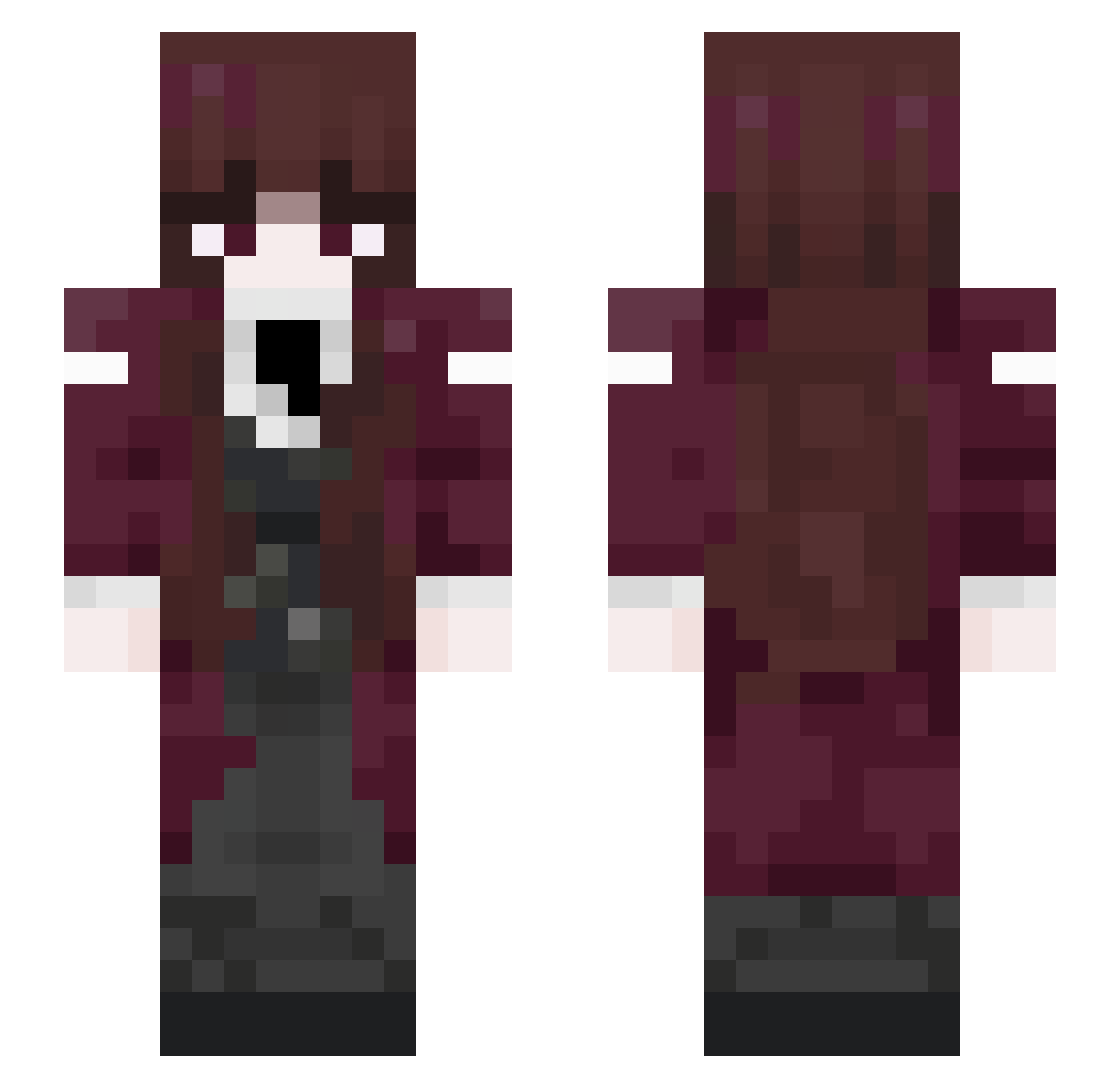 yam918 Minecraft skin, front and back view