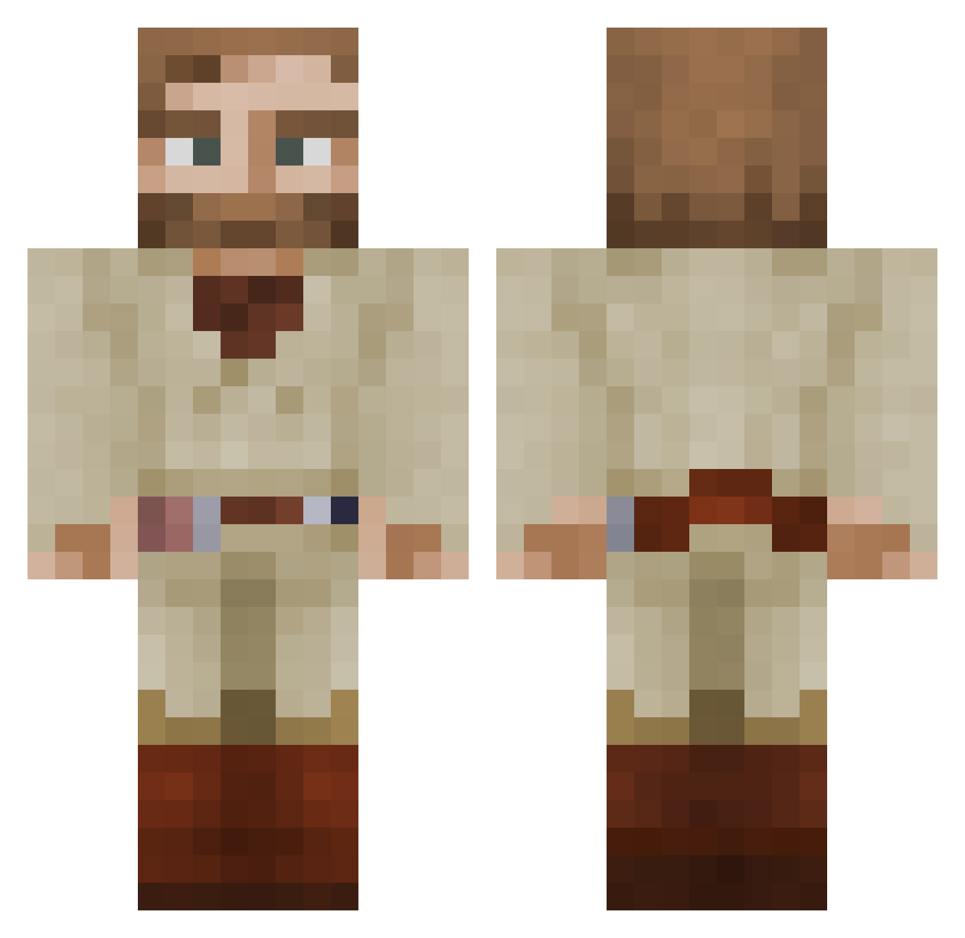 AnsonCBoss Minecraft skin, front and back view