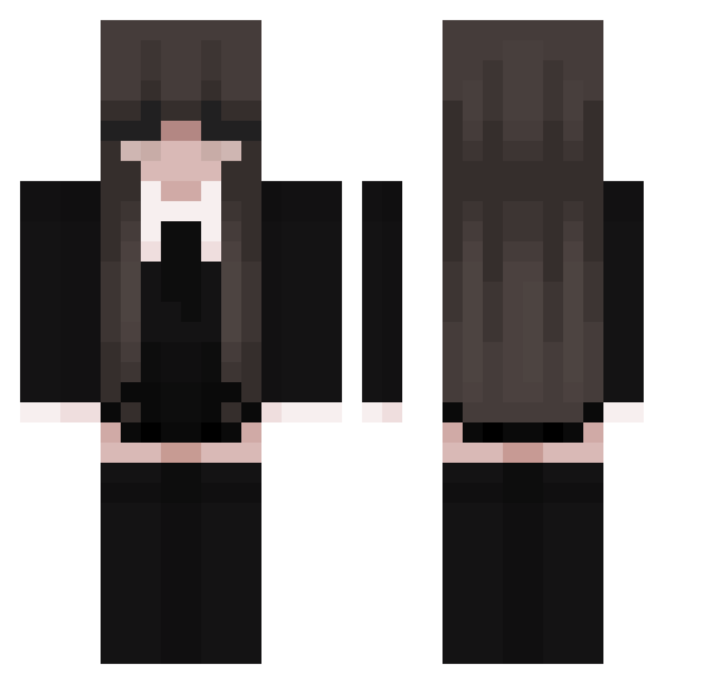 shinome_e Minecraft skin, front and back view