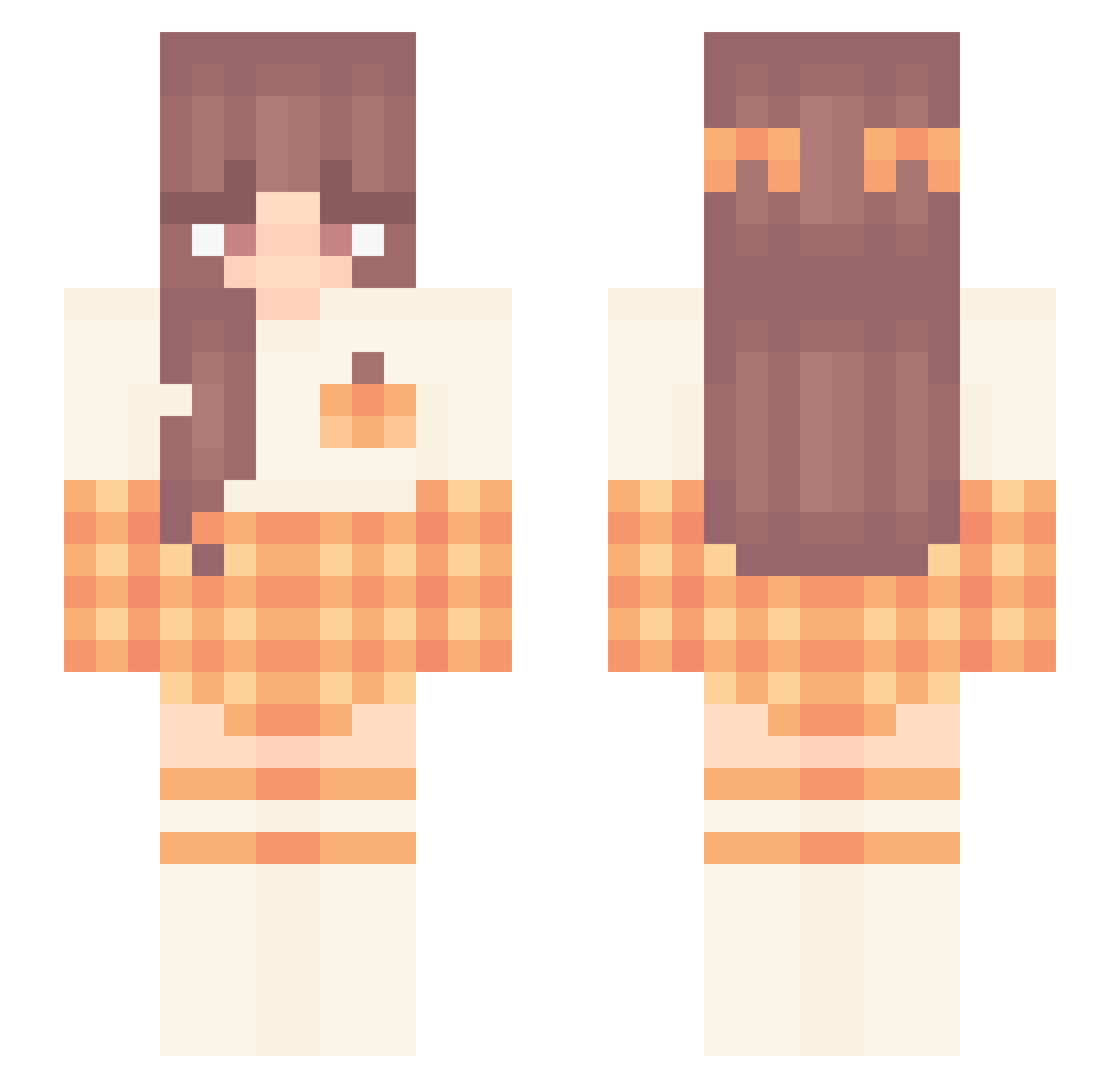 Melanie_Mel Minecraft skin, front and back view