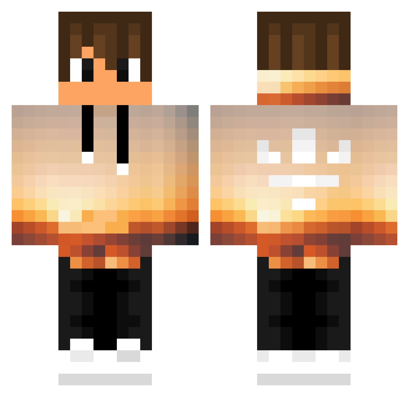 Ayeds Minecraft skin, front and back view