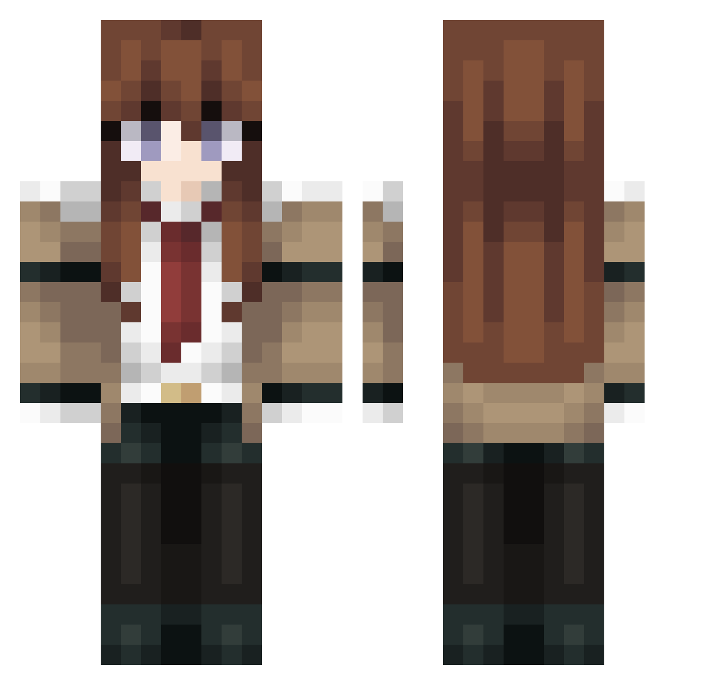 mTakuji Minecraft skin, front and back view