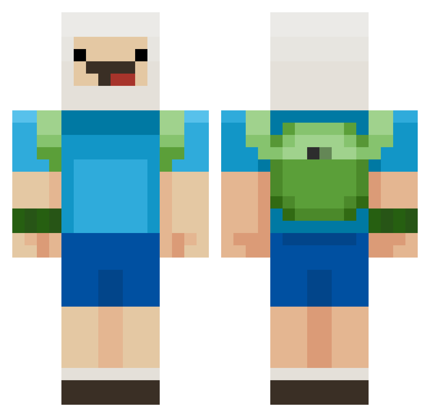 Poohmie Minecraft skin, front and back view