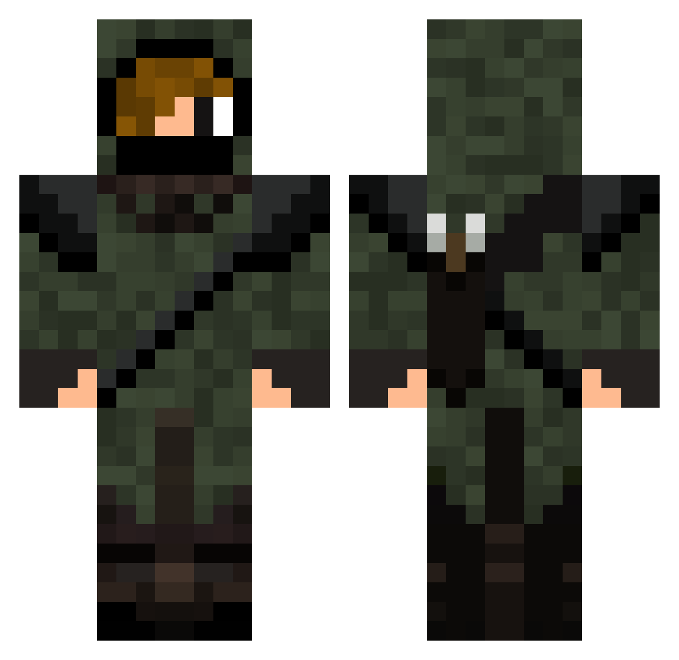 Alg3sh Minecraft skin, front and back view