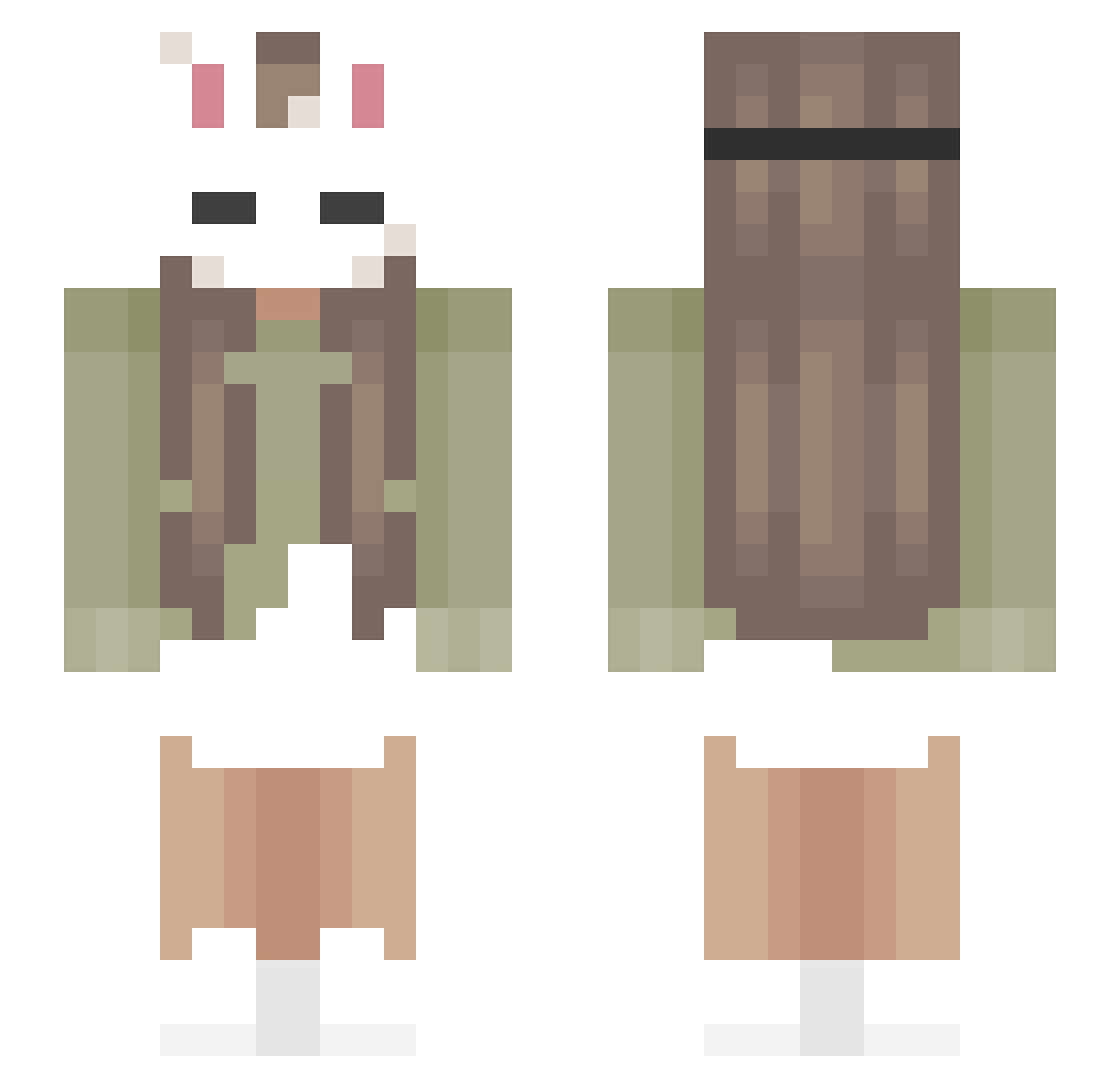 tahlcc Minecraft skin, front and back view