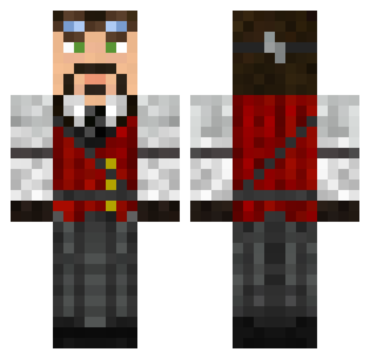 DobryKombinator Minecraft skin, front and back view