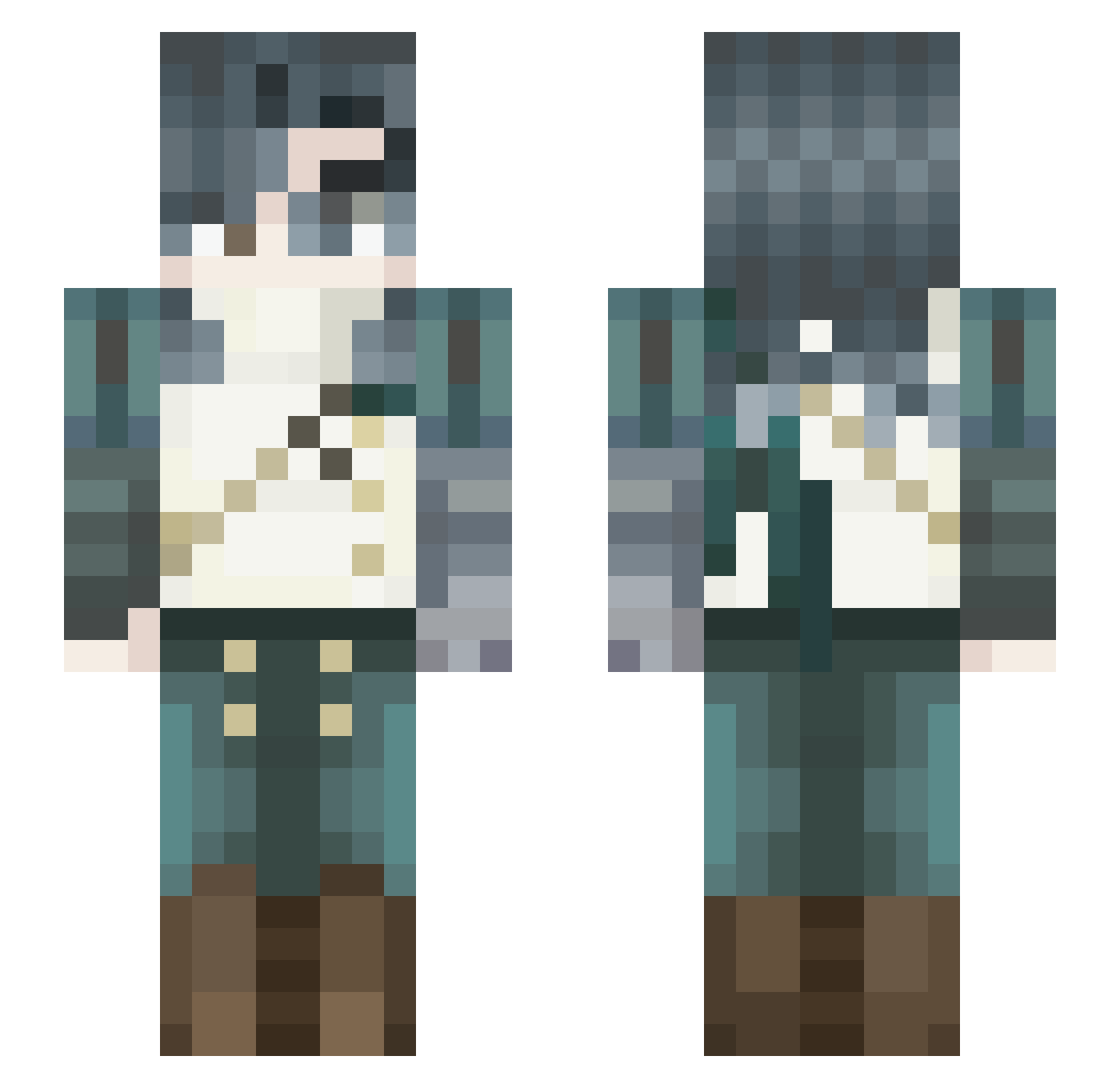 sweetpool Minecraft skin, front and back view