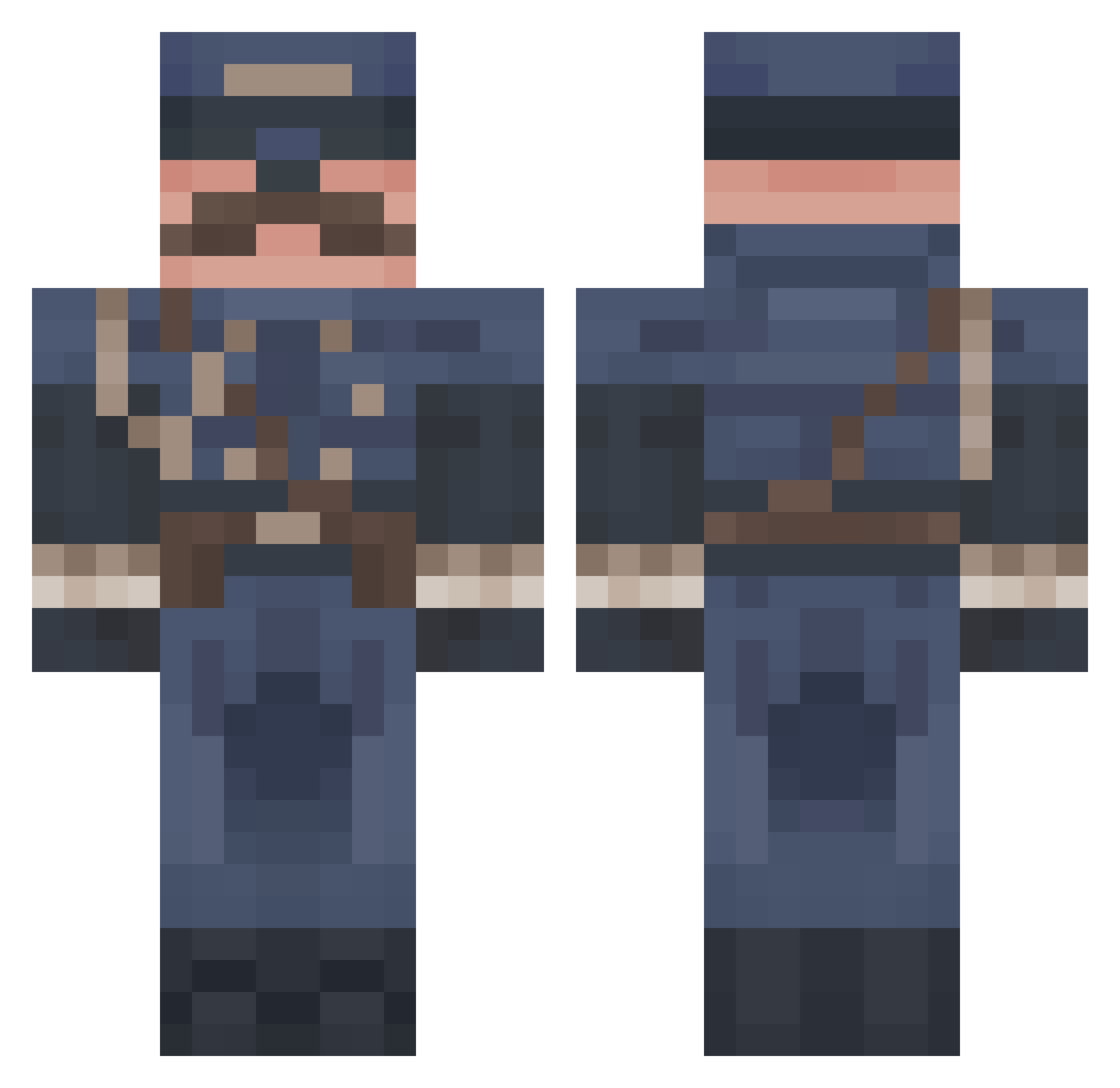 Gleba7077 Minecraft skin, front and back view