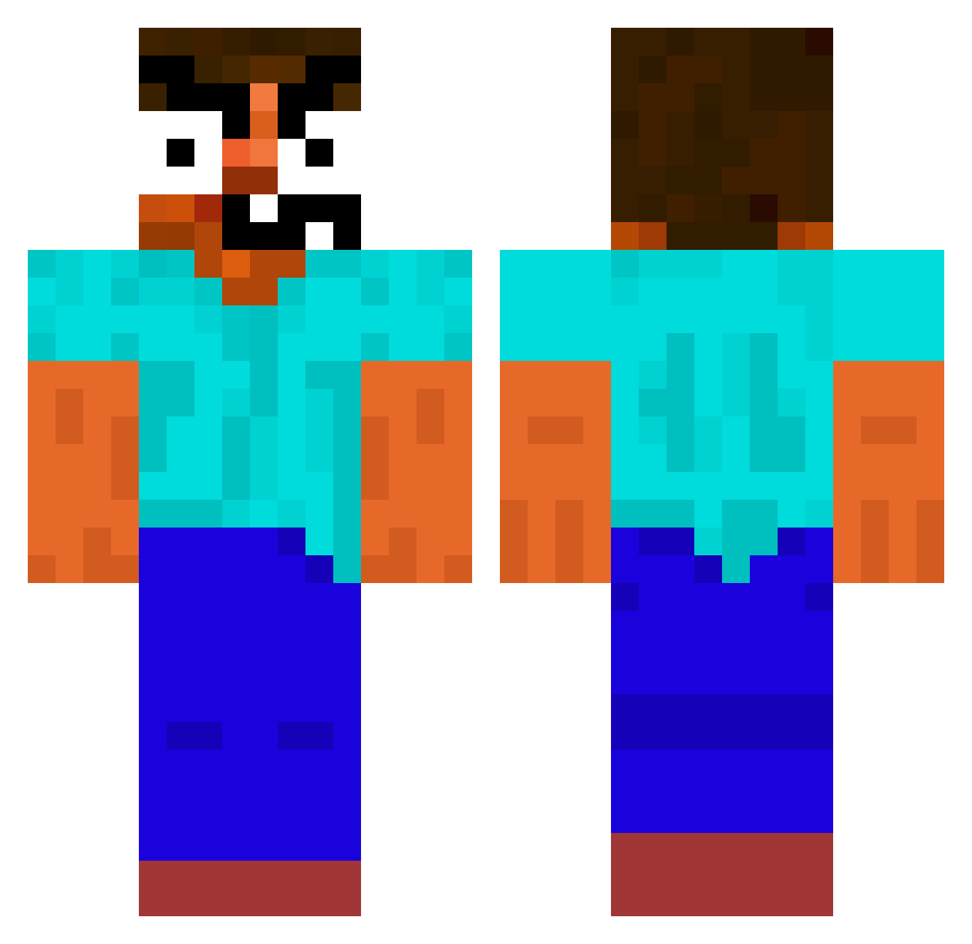 Laippre Minecraft skin, front and back view