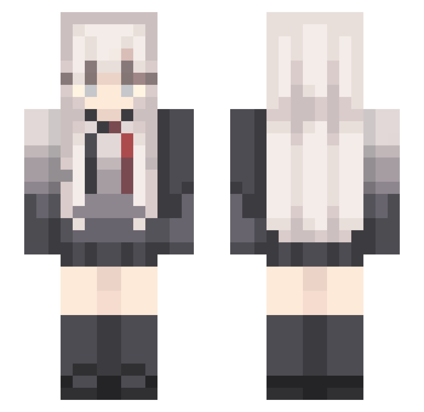 Rose_OuO Minecraft skin, front and back view