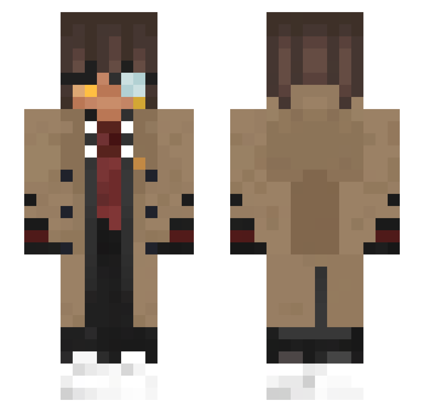 scramtha Minecraft skin, front and back view