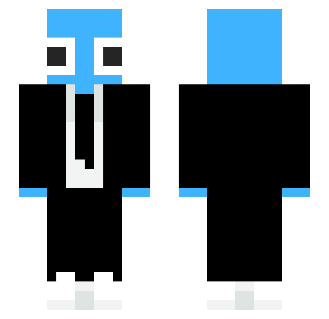 dino_dinoseur Minecraft skin, front and back view