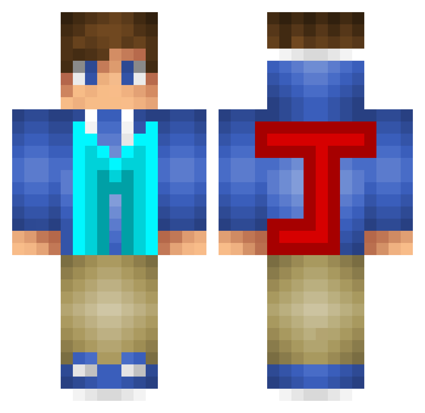Wyrnee Minecraft skin, front and back view
