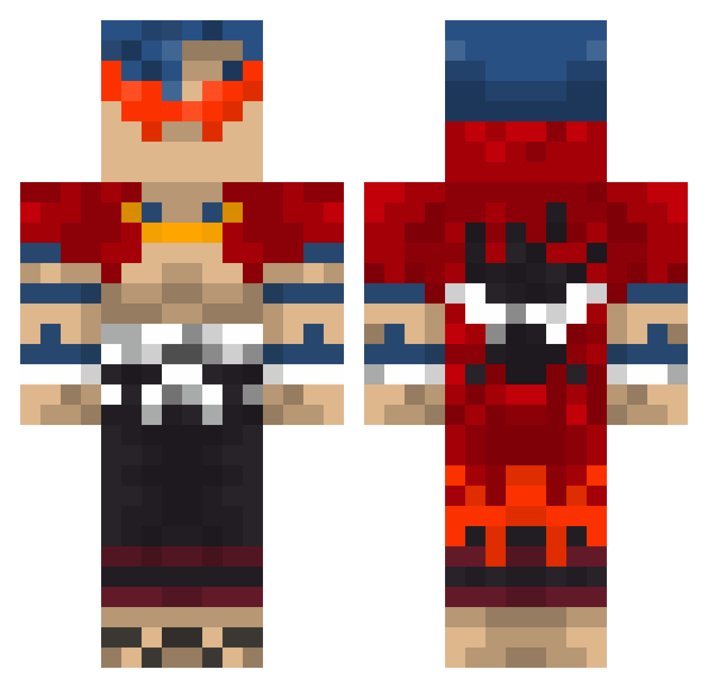 Anguis Minecraft skin, front and back view