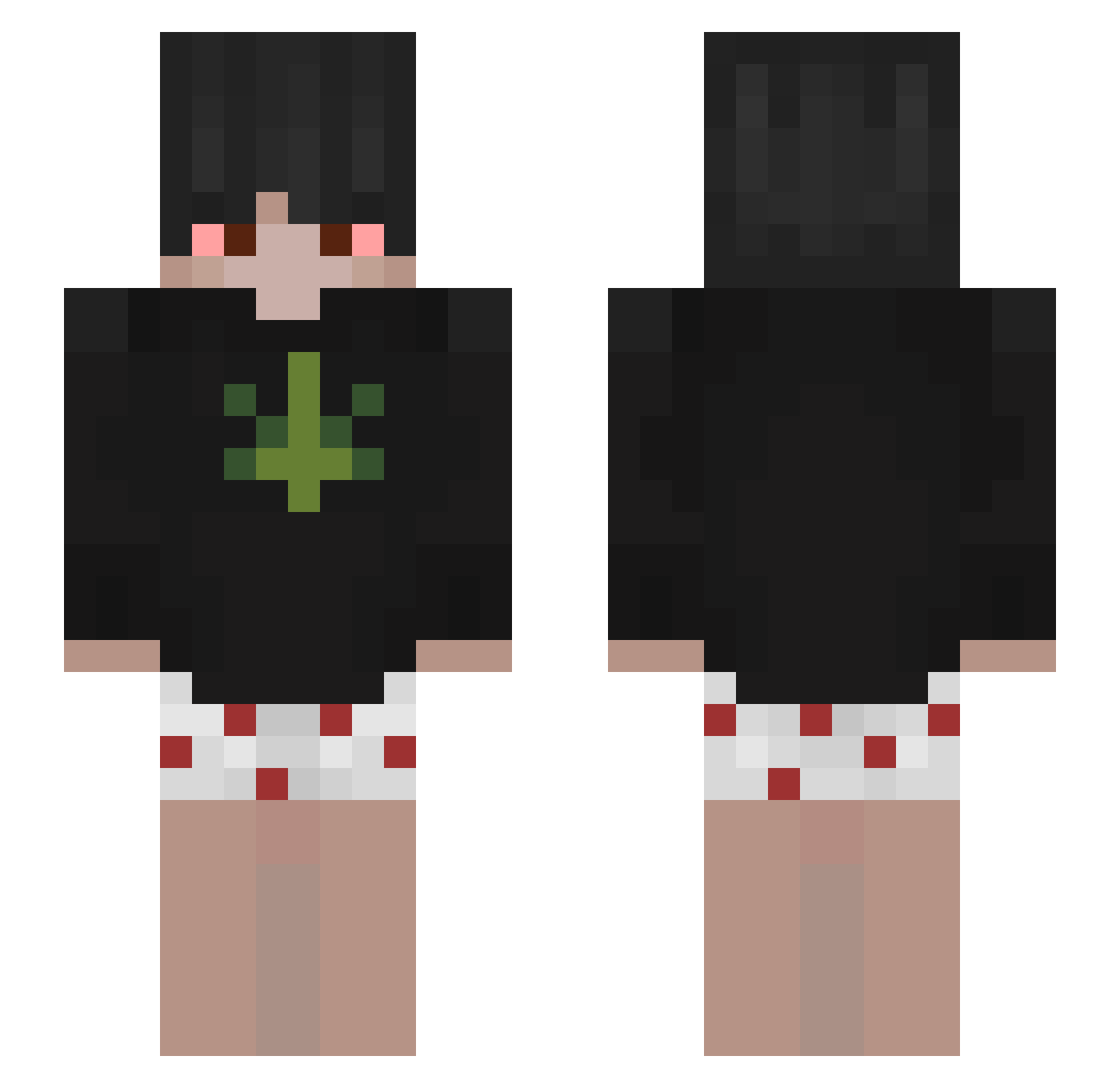 taky Minecraft skin, front and back view